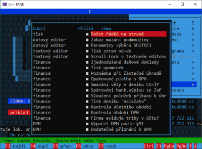 Upozornění v Účtu 2020 spuštěném v C++ FANDu